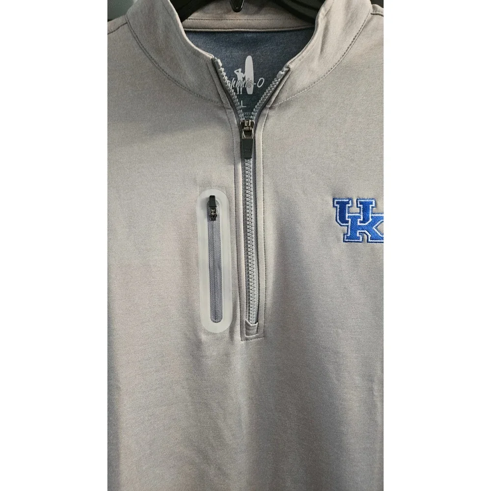 Blokecore Johnnie-O Kentucky Wildcats Quarter Zip Mens Grey Performance vest L